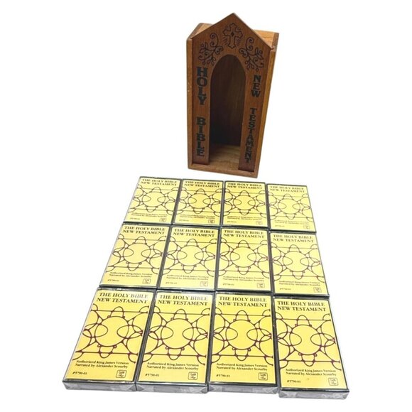 King James Holy Bible New Testament 12 Cassette Audio 11 New Wood Box Scourby 79 - Picture 9 of 16